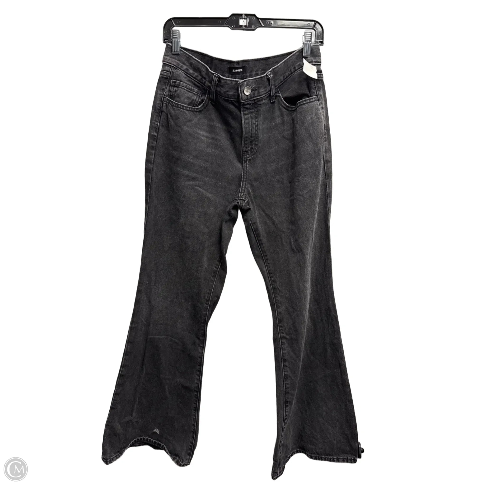 Men's Jeans with Fashionable RipsJeans Flared By Express In Black Denim, Size: 6