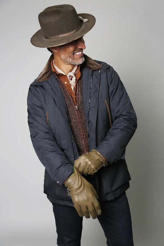 Men's Coats for Outdoor ActivitiesRalph Coat in Blue/Brown Nylon Performance