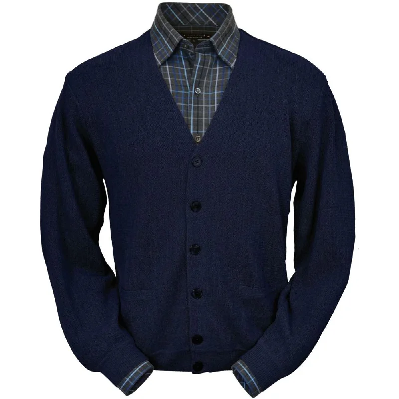 Stylish Men's Turtleneck SweatersBaby Alpaca Jersey Knit Cardigan Sweater in True Navy by Peru Unlimited Stylish Men's Turtleneck SweatersBaby Alpaca Jersey Knit Cardigan Sweater in True Navy by Peru Unlimited