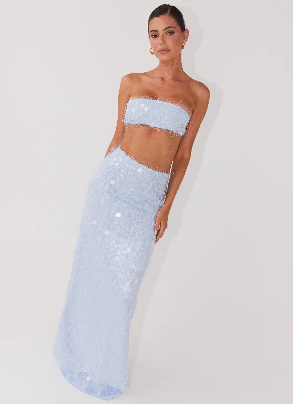 Wide-Leg Men's JeansKyleigh Textured Sequin Maxi Skirt - Lavender Mist