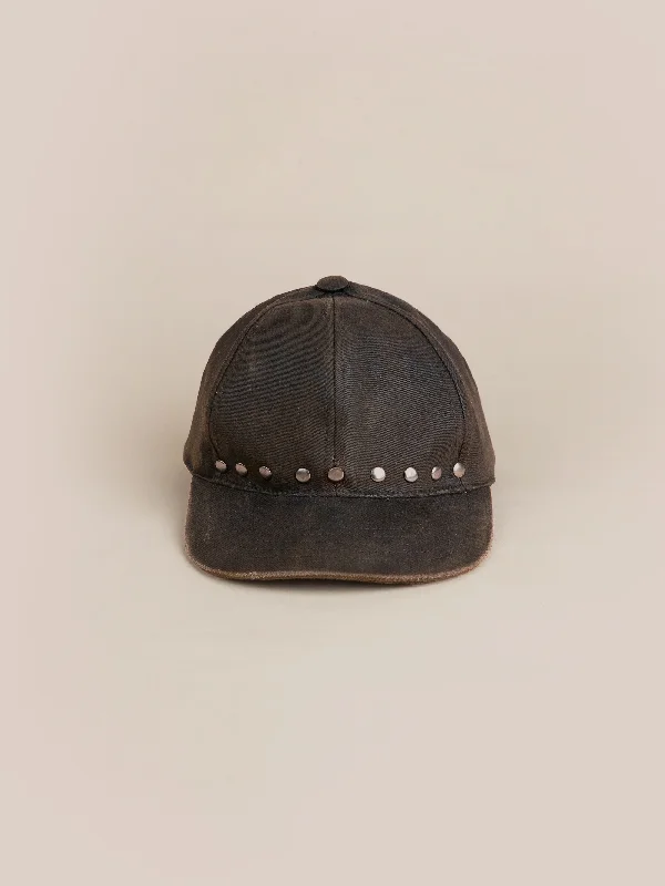 Unique Fedora CapsWaxed Charcoal Studded Cap