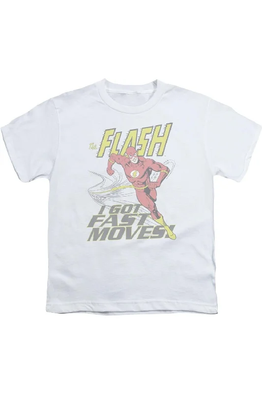 Men's Three-Quarter Sleeved TopsDC Comics Flash Fast Moves Short Sleeve Youth Tee / T-Shirt Men's Three-Quarter Sleeved TopsDC Comics Flash Fast Moves Short Sleeve Youth Tee / T-Shirt