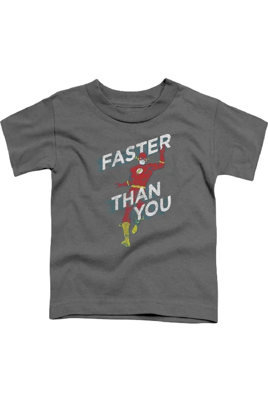 Stylish Men's HenleysDC Comics Flash Faster Than You Short Sleeve Juvenile Tee / T-Shirt