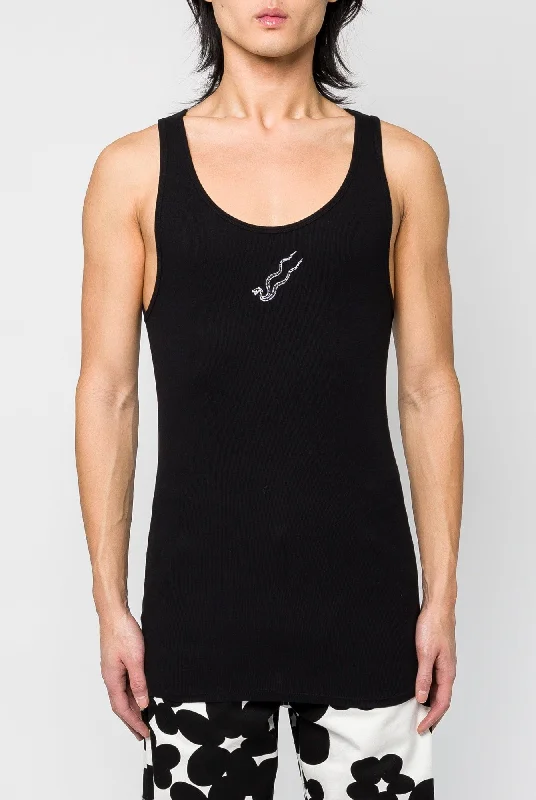 Men's Coats with Quick-Dry FabricLu'u Dan Unisex Logo Tank Top in Black