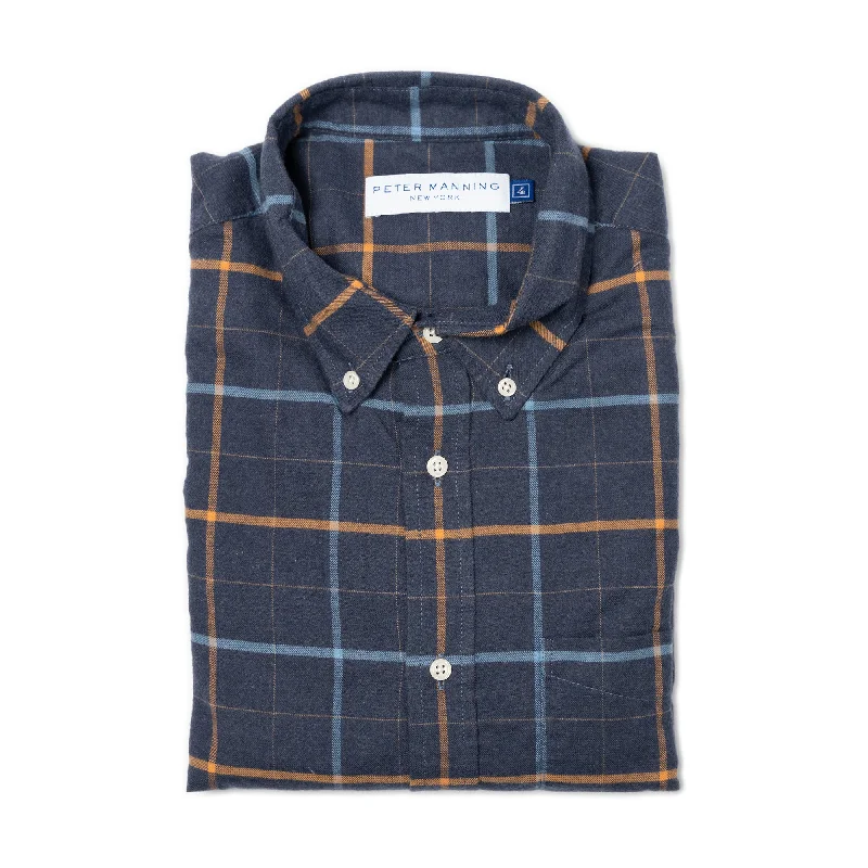 Men's Floral Print Shirts for Spring and SummerEveryday Flannels - Navy Windowpane