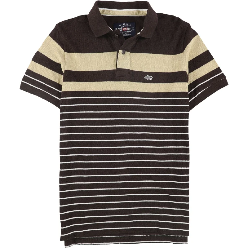 Men's Shirts for HuntingEcko Unltd. Mens Combo Strip Ss Knit Rugby Polo Shirt, Brown, X-Small Men's Shirts for HuntingEcko Unltd. Mens Combo Strip Ss Knit Rugby Polo Shirt, Brown, X-Small