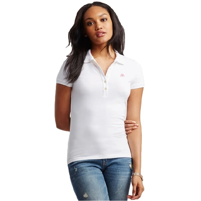 Men's Performance Shirts for SportsAeropostale Womens A87 Polo Shirt, White, Medium