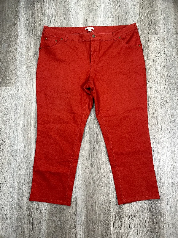 Vintage Men's JeansJeans Wide Leg By Woman Within In Red, Size: 22w