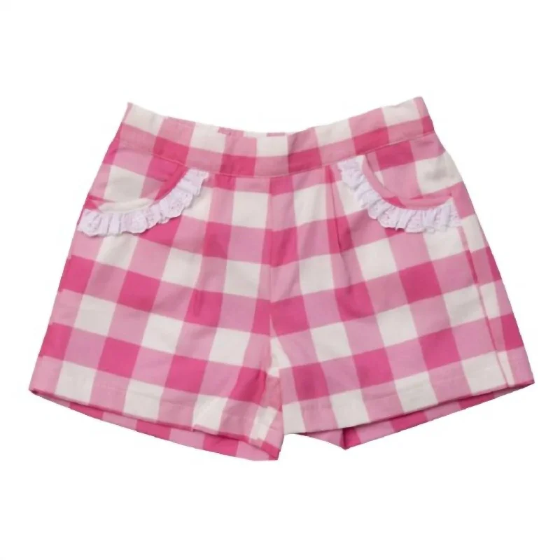 Comfort-Oriented Men's Lounge ShortsGirl's Jam Buffalo Check Short In Pink