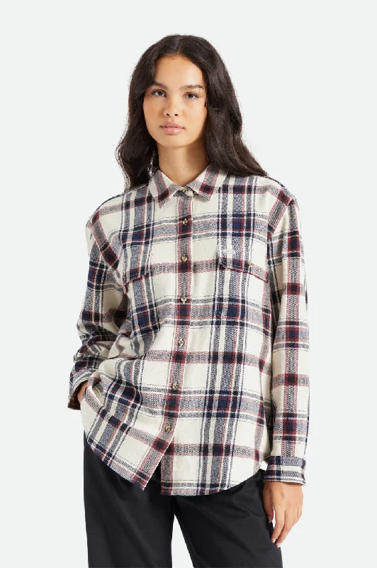 Men's Pattern-Clashing Shirts for Bold FashionBowery Boyfriend L/S Flannel - Dove/Mahogany Men's Pattern-Clashing Shirts for Bold FashionBowery Boyfriend L/S Flannel - Dove/Mahogany