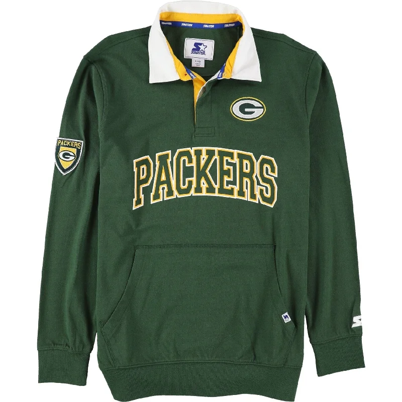 Men's Shirts with Tab CollarsSTARTER Mens Green Bay Packers Rugby Polo Shirt, Green, Large Men's Shirts with Tab CollarsSTARTER Mens Green Bay Packers Rugby Polo Shirt, Green, Large