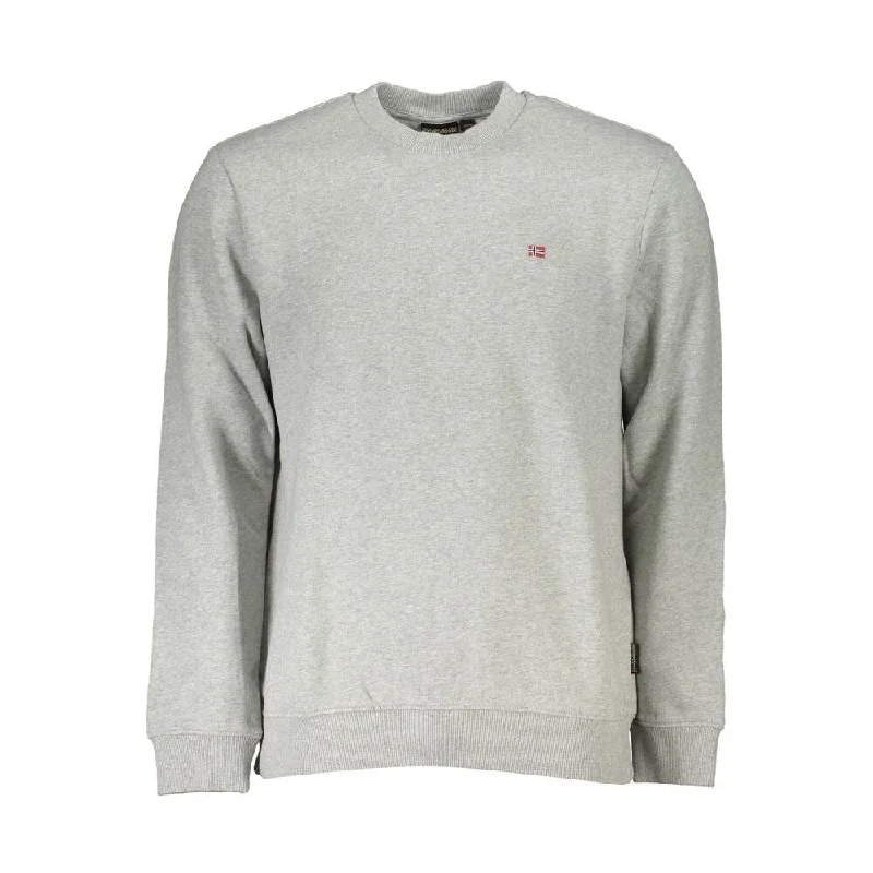 Men's Sweaters with High-Low HemlinesNapapijri Gray Cotton Men Men's Sweater