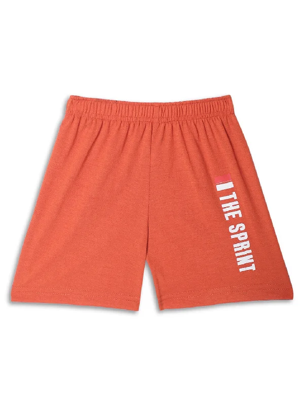 Men's Durable Work ShortsMack Jonney Printed  Rust Regular Fit Cotton blended Shorts For Kids
