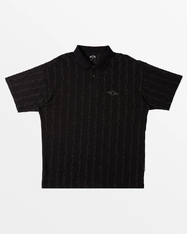 Men's Shirts with Patchwork SleevesBillabong Shibuya Polo Shirt-Black