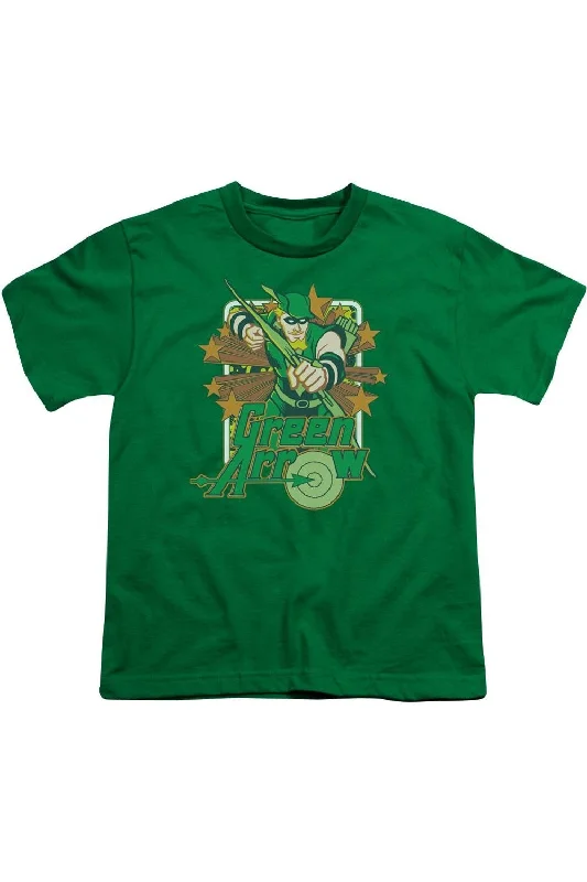 Men's Shirts with Geometric PatternsDC Comics Green Arrow Stars Short Sleeve Youth Tee / T-Shirt Men's Shirts with Geometric PatternsDC Comics Green Arrow Stars Short Sleeve Youth Tee / T-Shirt