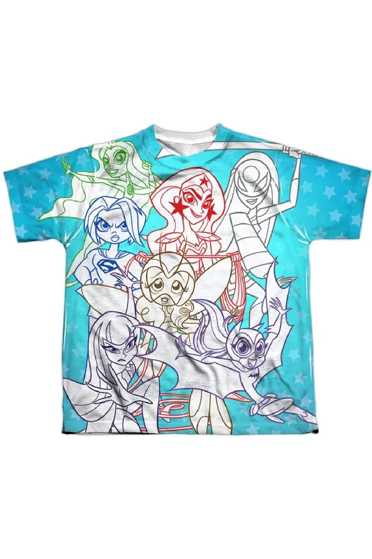 Men's Shirts with Roll-Up SleevesDC Comics Superhero Girls Justice Gang Short Sleeve Youth Poly Crew Tee / T-Shirt Men's Shirts with Roll-Up SleevesDC Comics Superhero Girls Justice Gang Short Sleeve Youth Poly Crew Tee / T-Shirt