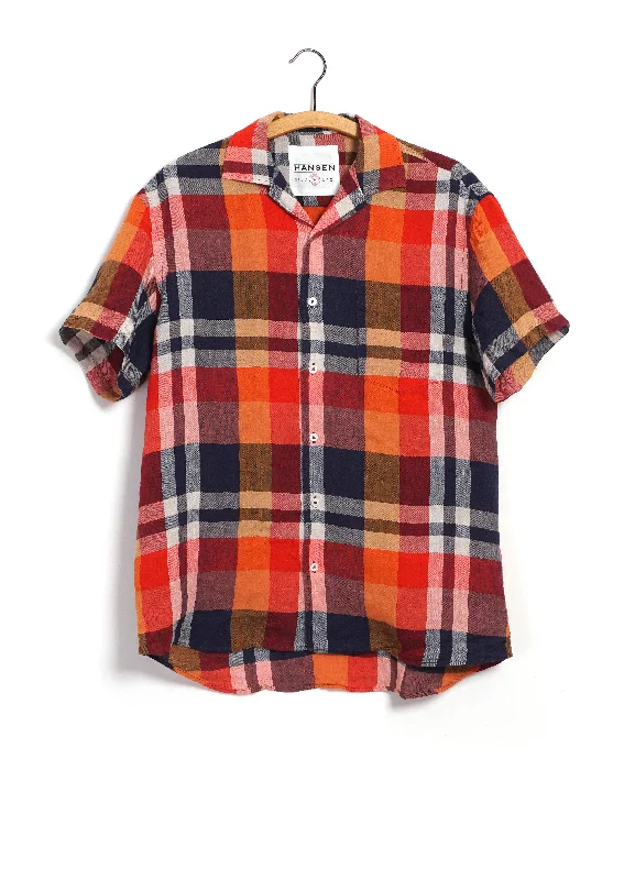 Men's Striped Shirts for a Maritime TwistJONNY | Short Sleeve Shirt | Big Red Checks