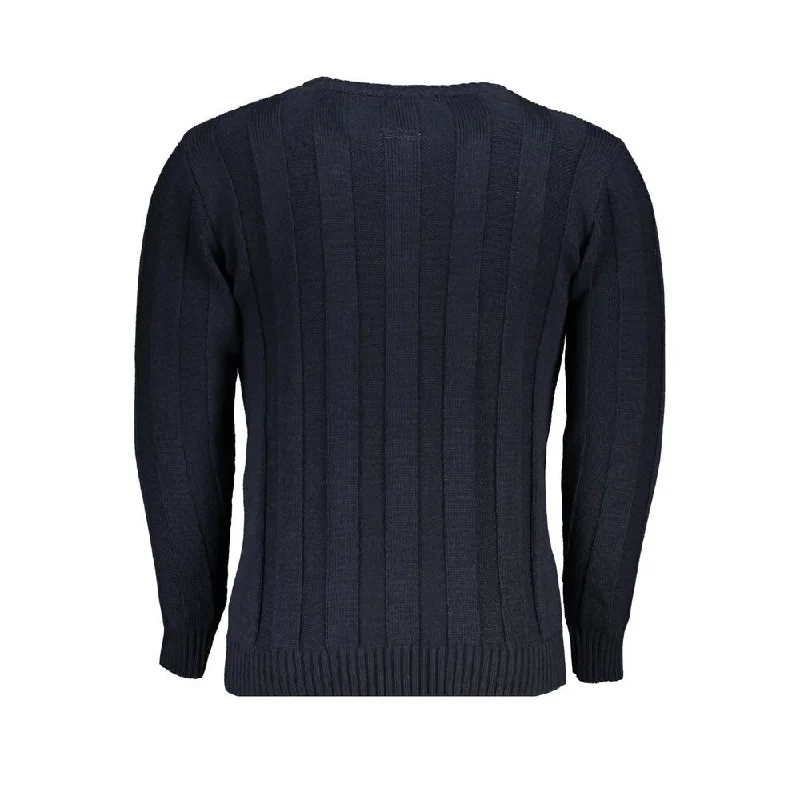 Men's Sweaters with Kangaroo PocketsU.S. Grand Polo Blue Fabric Men's Sweater