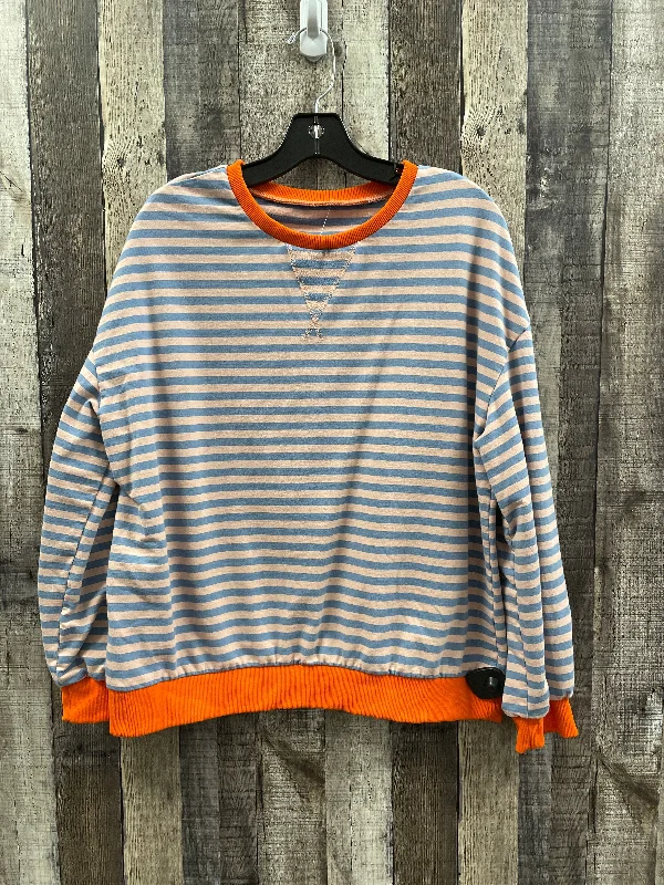 Men's Hoodies for BikingSweatshirt Crewneck By Cmf In Striped Pattern, Size: M