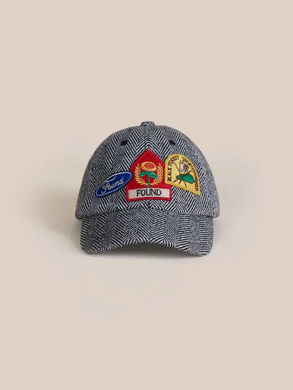 Affordable Winter BeaniesHerringbone Tweed Patch Cap