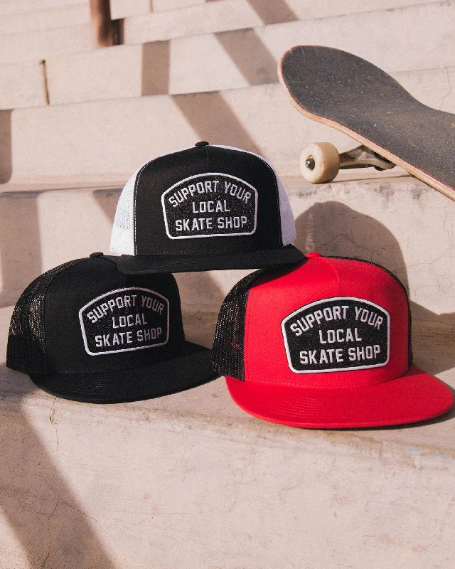 Rainproof Bucket HatsSupport Your Local Skate Shop Flat Bill Trucker Snapback