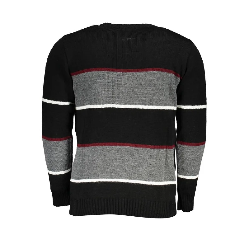 Men's Sweaters with Checkerboard PatternsU.S. Grand Polo Black Fabric Men's Sweater Men's Sweaters with Checkerboard PatternsU.S. Grand Polo Black Fabric Men's Sweater