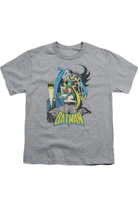 Men's Shirts with Checkered PatternsDC Comics Batman Heroic Trio Short Sleeve Youth Tee / T-Shirt Men's Shirts with Checkered PatternsDC Comics Batman Heroic Trio Short Sleeve Youth Tee / T-Shirt