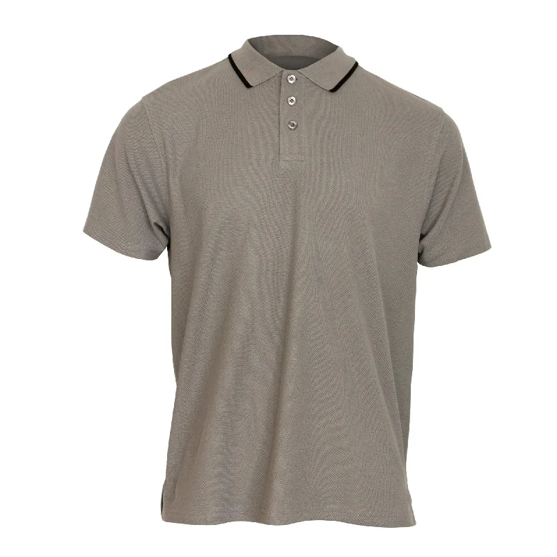 Men's Shirts with Pleated HemlinesHope & Honour Tipped Polo Shirt - Grey