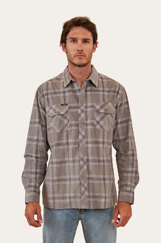Men's Golf Shirts for On-Course StyleCyrus Mens Corduroy Flannel - Smoke