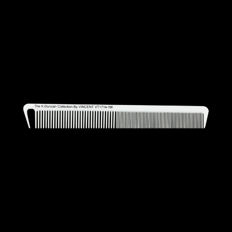 Ceramic White All-Purpose Hook Comb Fine, Medium Coarse - 7.25 in.