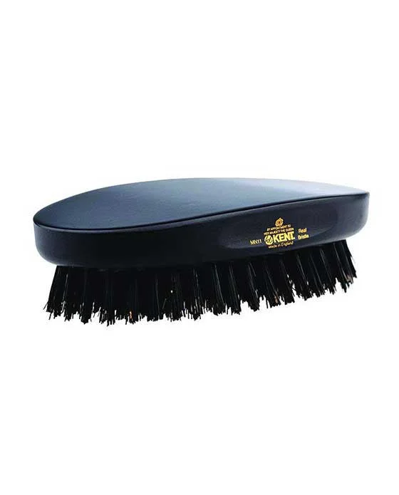 Kent Military Brush, Oval, Black Bristles, Ebonywood