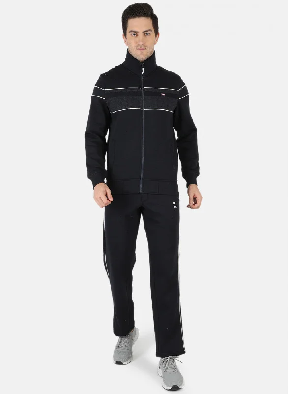 Men NAvy Blue Solid Tracksuit