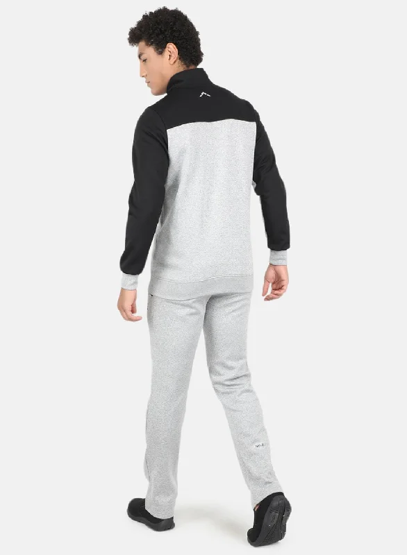 Men Grey Solid Tracksuit