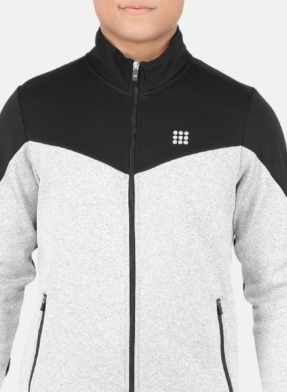 Men Grey Solid Tracksuit