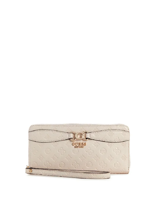 Taupe Logo Arlena Large Wallet