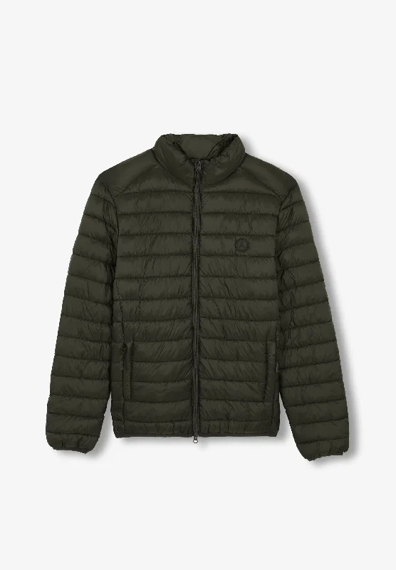 Men's Coats with Adjustable SleevesQUILTED JACKET WITH SKULL DETAIL