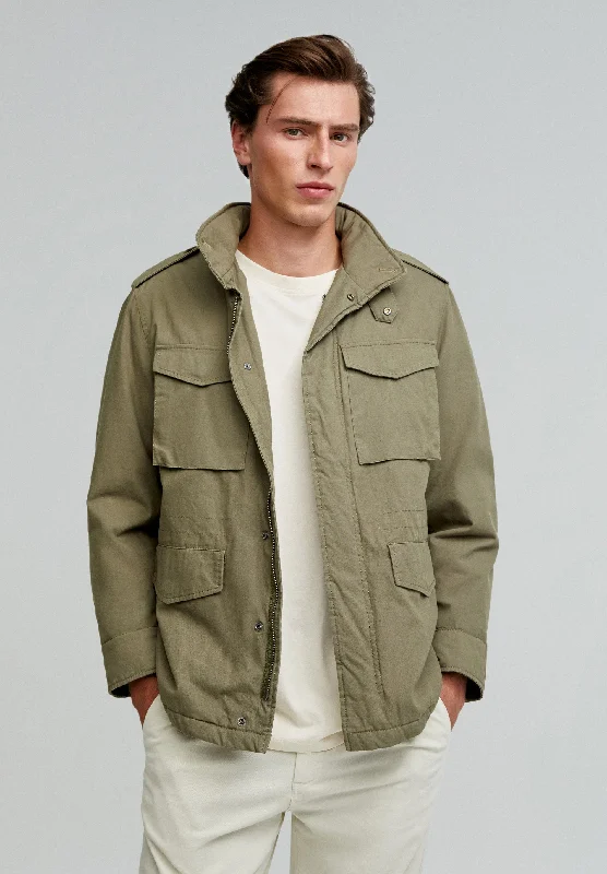 Men's Coats with Relaxed FitsMILITARY JACKET WITH POCKETS