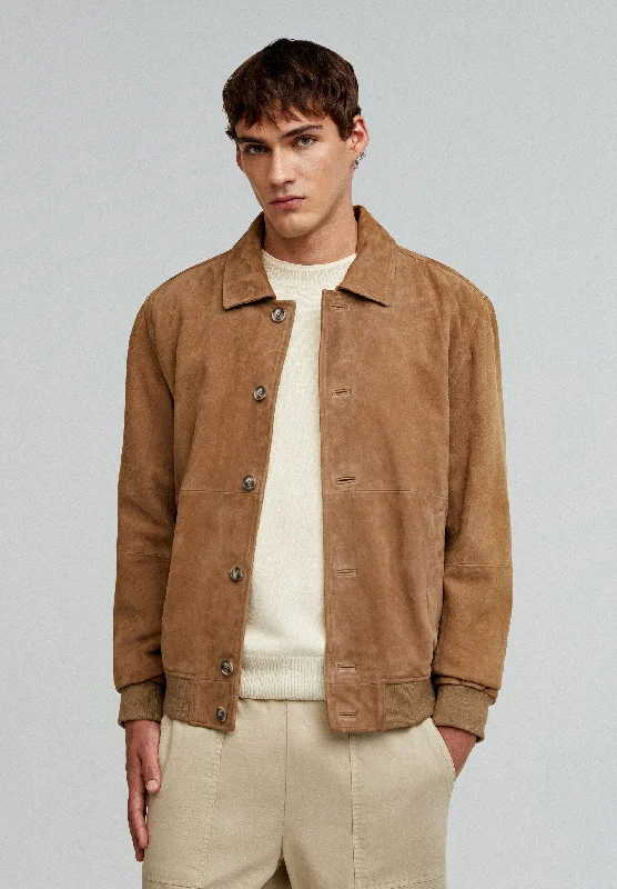Men's Coats with VentilationSUEDE BOMBER JACKET
