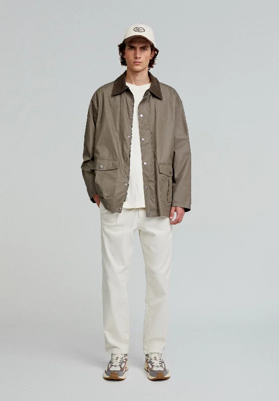 Men's Coats with ZippersJACKET WITH CORDUROY COLLAR