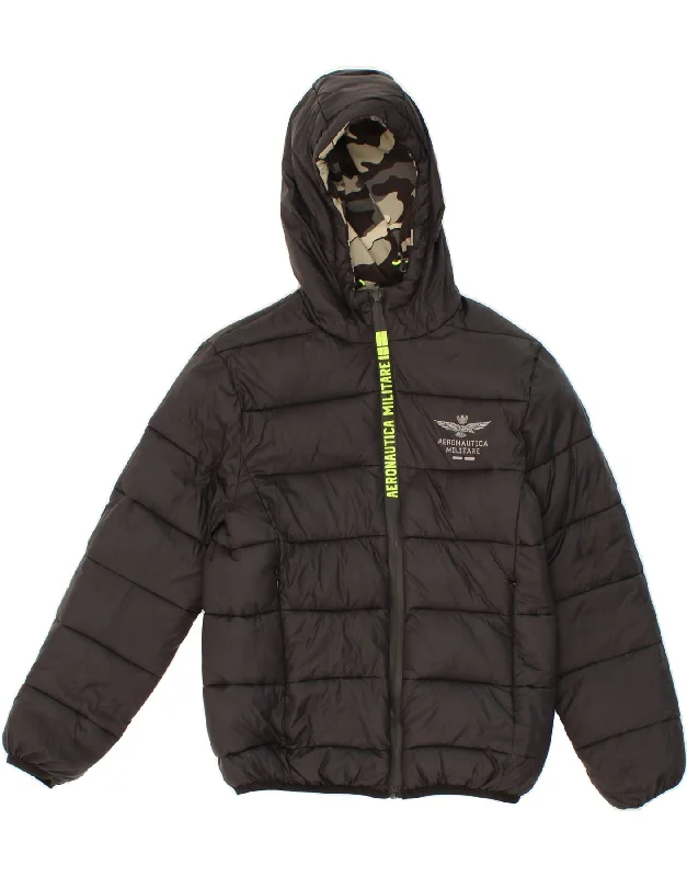 Elegant Men's Wool CoatsAERONAUTICA MILITARE Boys Hooded Reversible Padded Jacket 9-10 Years Black Elegant Men's Wool CoatsAERONAUTICA MILITARE Boys Hooded Reversible Padded Jacket 9-10 Years Black