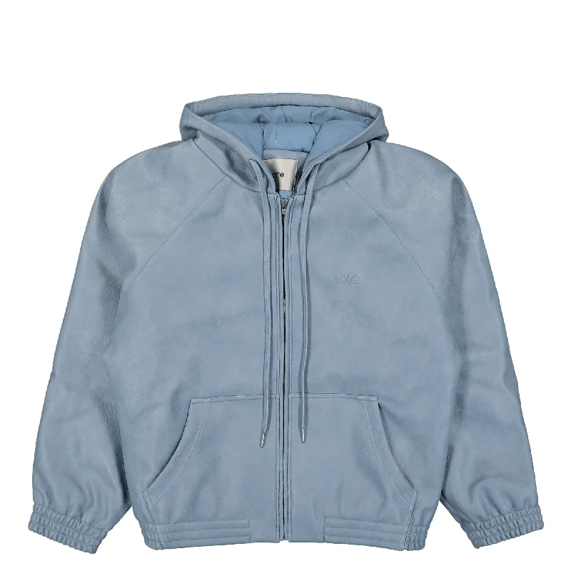 Versatile Men's Pea CoatsLeather Hooded Jacket