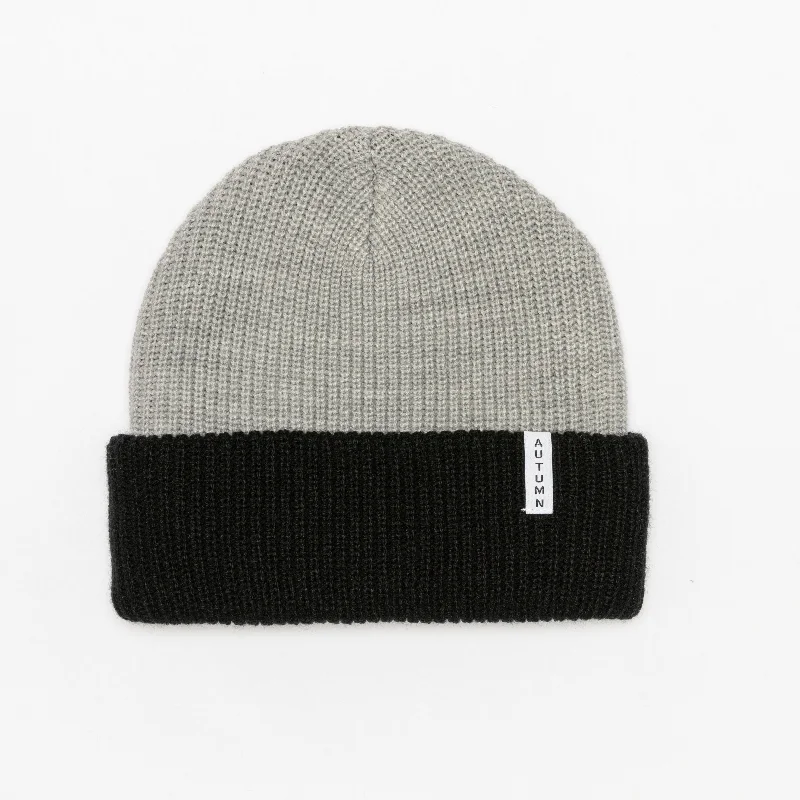 Fashionable Fedora HatsAUTUMN Blocked Youth Beanie Black