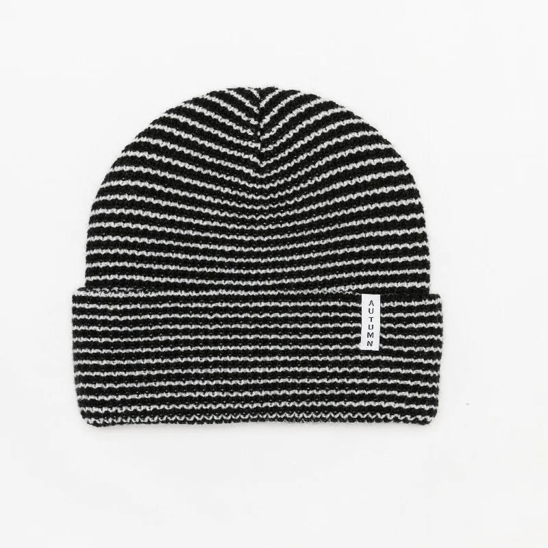Formal Top HatsAUTUMN Stripe Youth Beanie Black