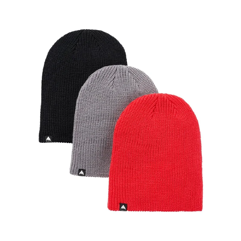 Adjustable Baseball Caps for KidsBURTON Kids Recycled DND Beanie 3-Pack True Black/Sharkskin/Tomato