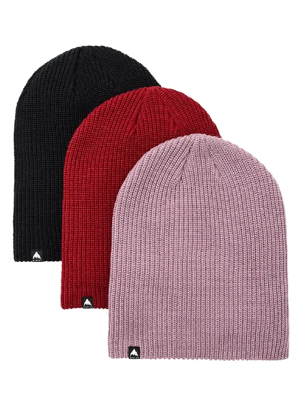 Women's Bucket HatsBURTON Women's Recycled DND Beanie 3-Pack True Black/Sun Dried Tomato/Elderberry