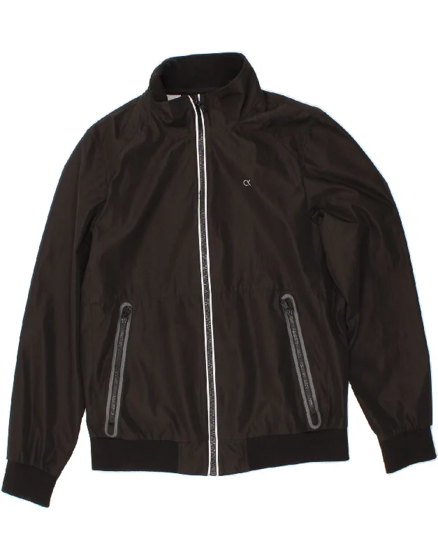 Men's Coats with Patchwork DesignsCALVIN KLEIN Mens Rain Jacket UK 38 Medium Black Polyester Men's Coats with Patchwork DesignsCALVIN KLEIN Mens Rain Jacket UK 38 Medium Black Polyester
