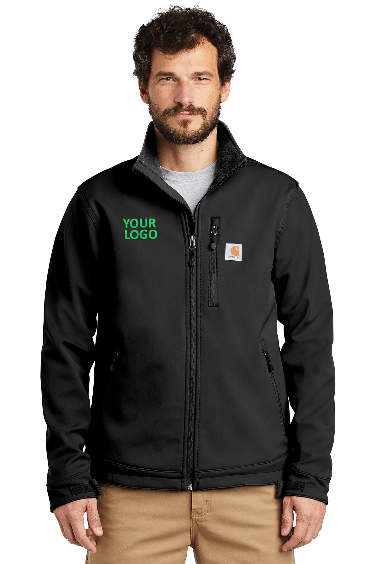 Men's Coats with Embroidered DetailsCarhartt Crowley Branded Soft Shell Jackets, Black Men's Coats with Embroidered DetailsCarhartt Crowley Branded Soft Shell Jackets, Black