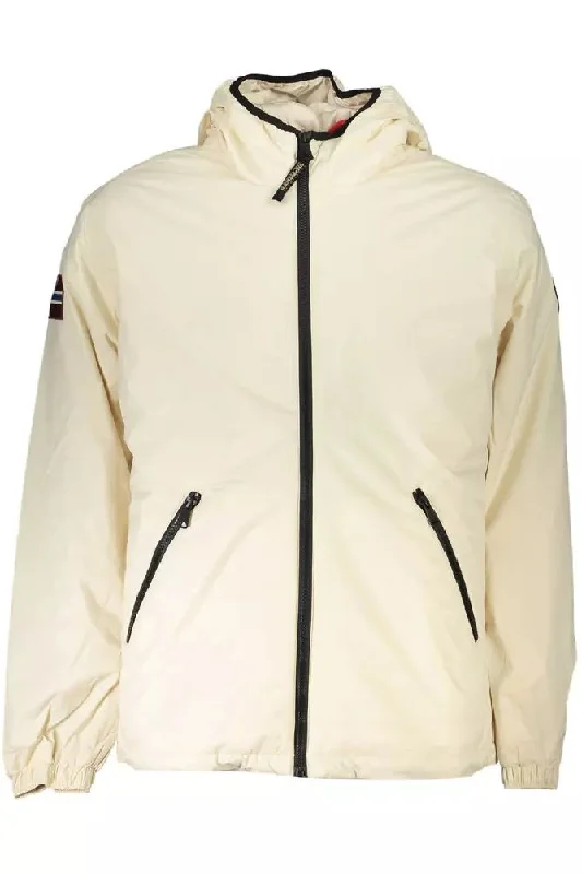 Men's Coats Made in ItalyWhite Polyamide Men Jacket