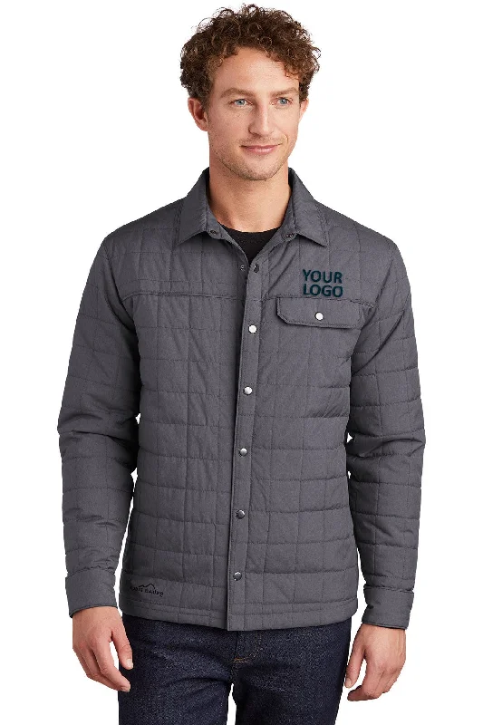 Men's Coats with Water-Repellent FabricEddie Bauer Branded Shirt Jackets, Charcoal Grey Heather Men's Coats with Water-Repellent FabricEddie Bauer Branded Shirt Jackets, Charcoal Grey Heather