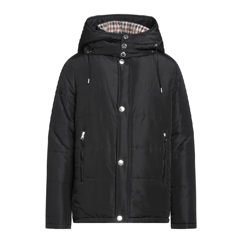 Men's Coats without LiningElegant Black Jacket With Removable Hood